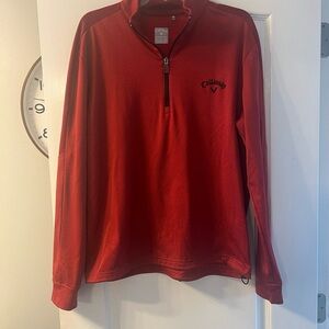 Callaway Red Quarter-Zip Pullover, weather series, golf size M